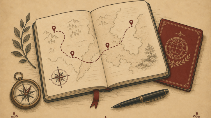 Illustration of planning a heritage trip route through Poland